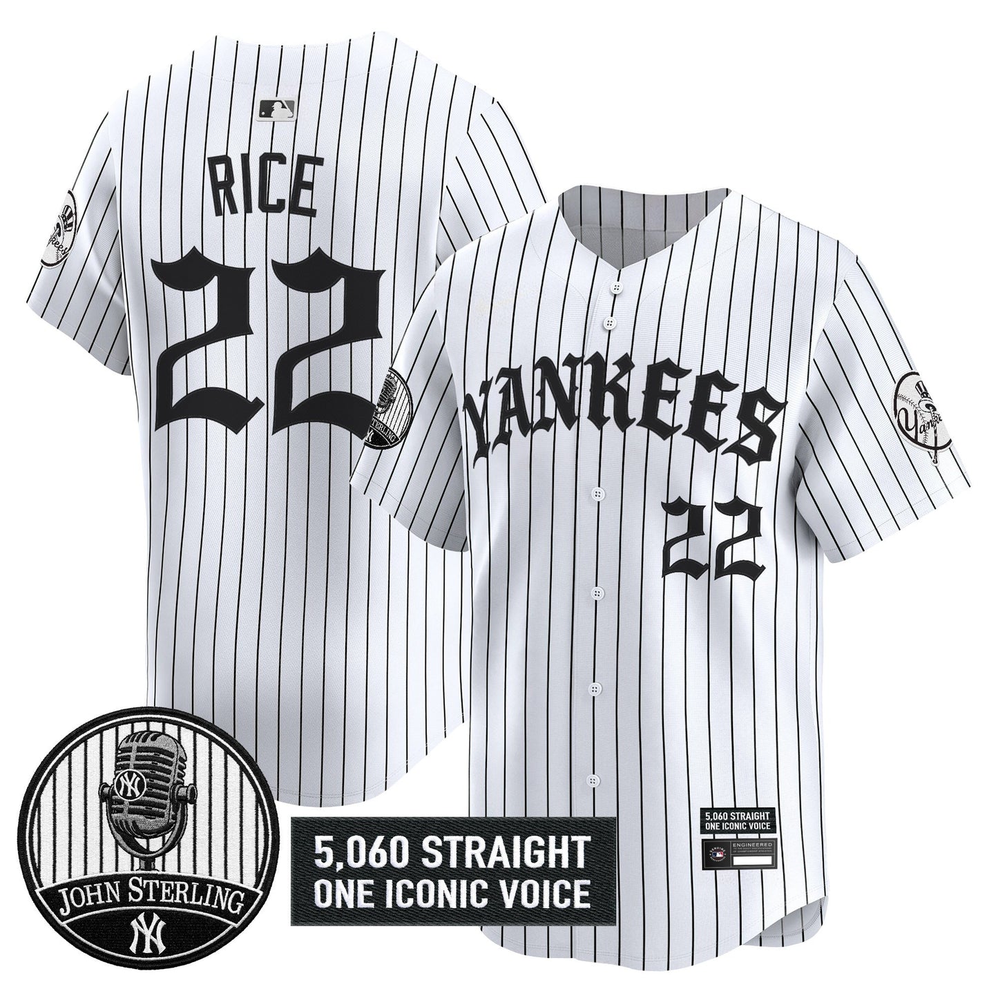 Men's Yankees 'Old English Edition' Vapor Premier Limited Jersey - John Sterling Patch - All Stitched
