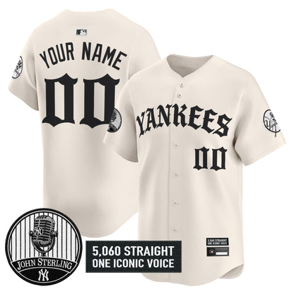 Yankees 'Old English Edition' Vapor Premier Limited Custom Jersey - John Sterling Patch - All Stitched