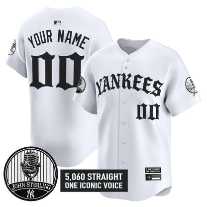 Yankees 'Old English Edition' Vapor Premier Limited Custom Jersey - John Sterling Patch - All Stitched