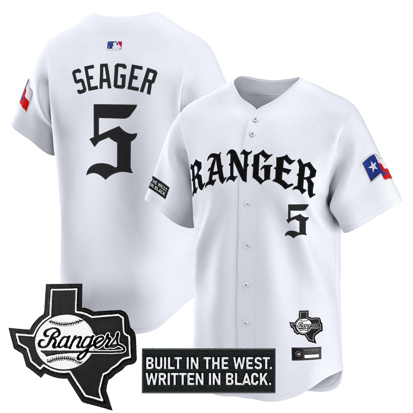  Texas Rangers 'Old English Edition' Vapor Premier Limited Jersey - All Stitched