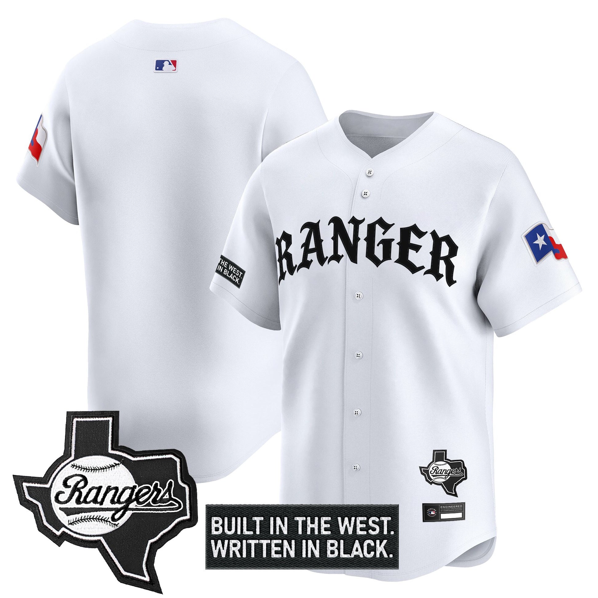  Texas Rangers 'Old English Edition' Vapor Premier Limited Jersey - All Stitched