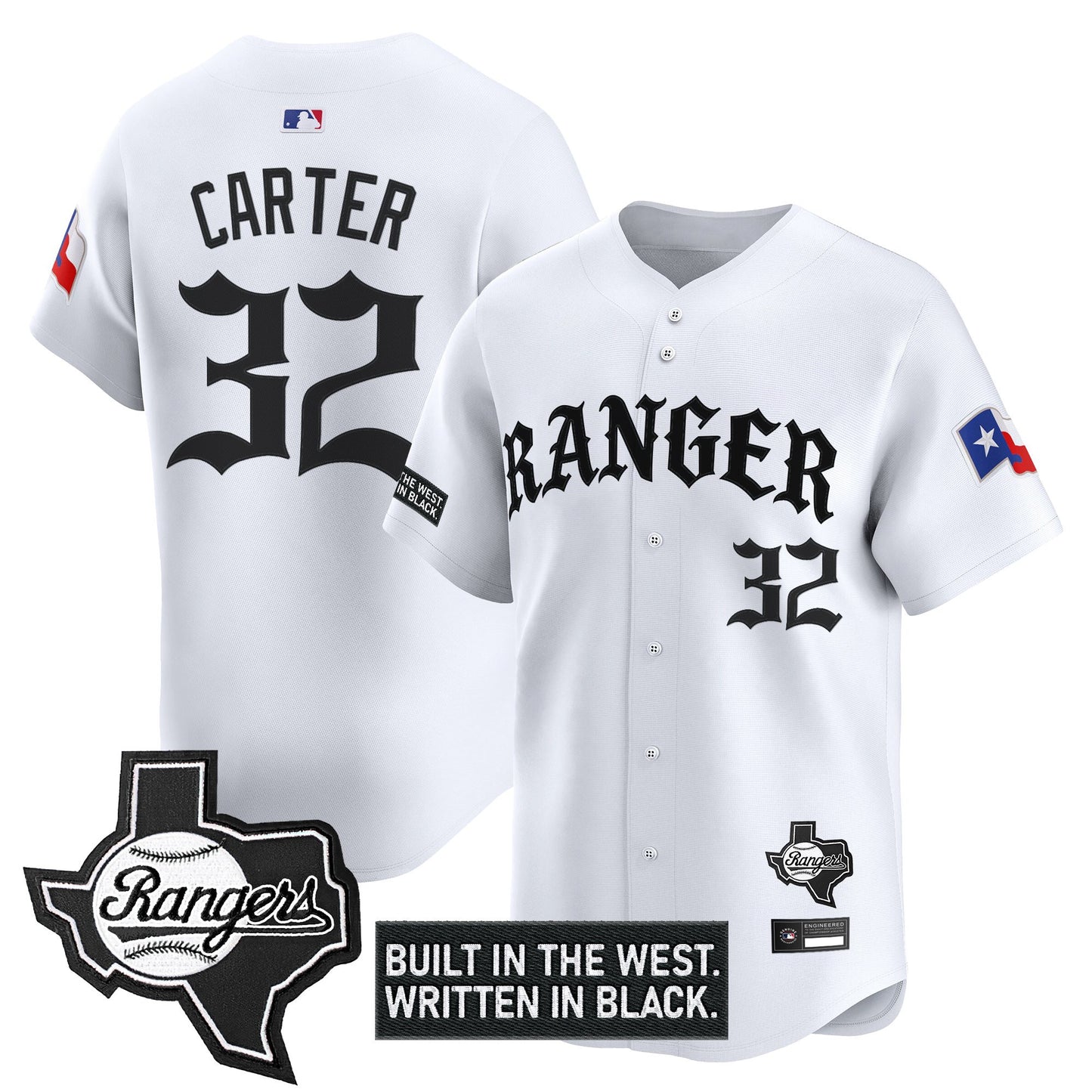  Texas Rangers 'Old English Edition' Vapor Premier Limited Jersey - All Stitched