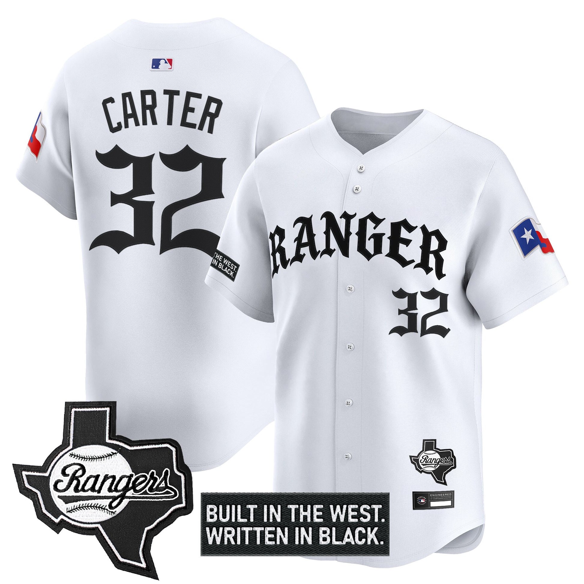  Texas Rangers 'Old English Edition' Vapor Premier Limited Jersey - All Stitched