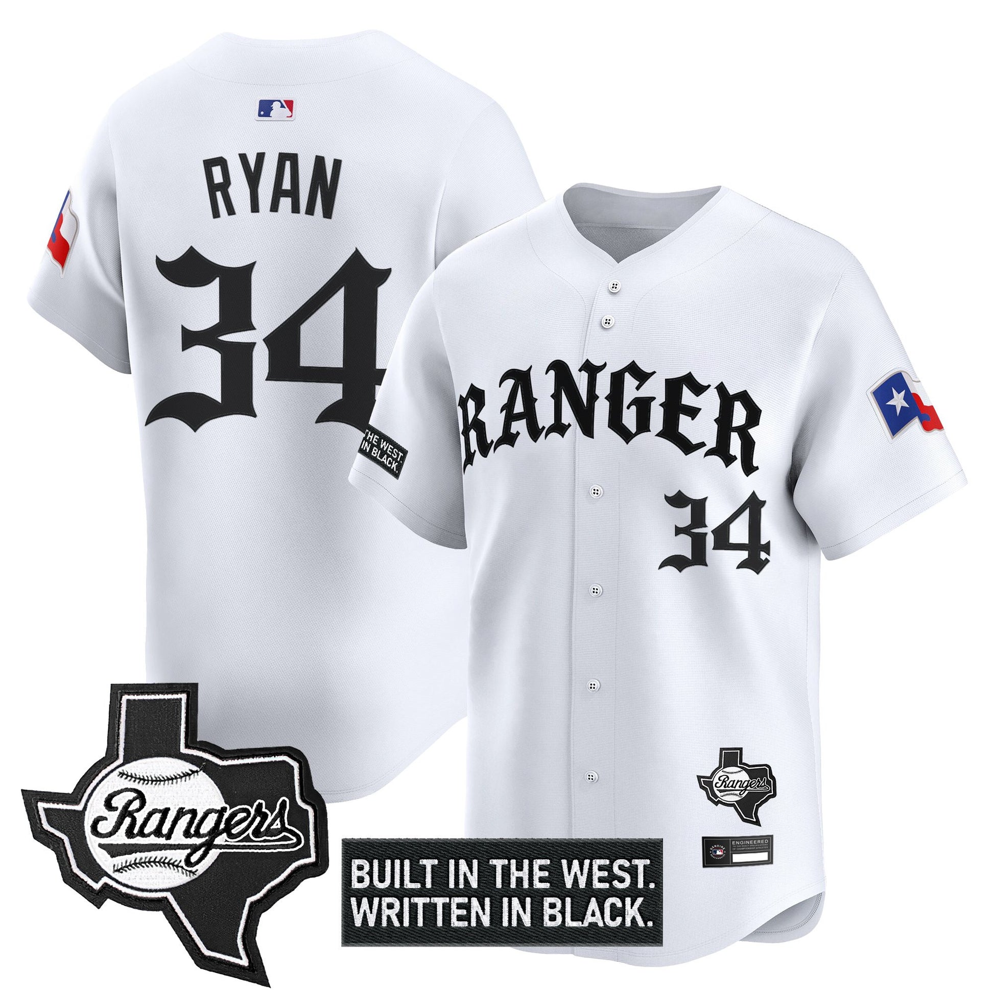  Texas Rangers 'Old English Edition' Vapor Premier Limited Jersey - All Stitched