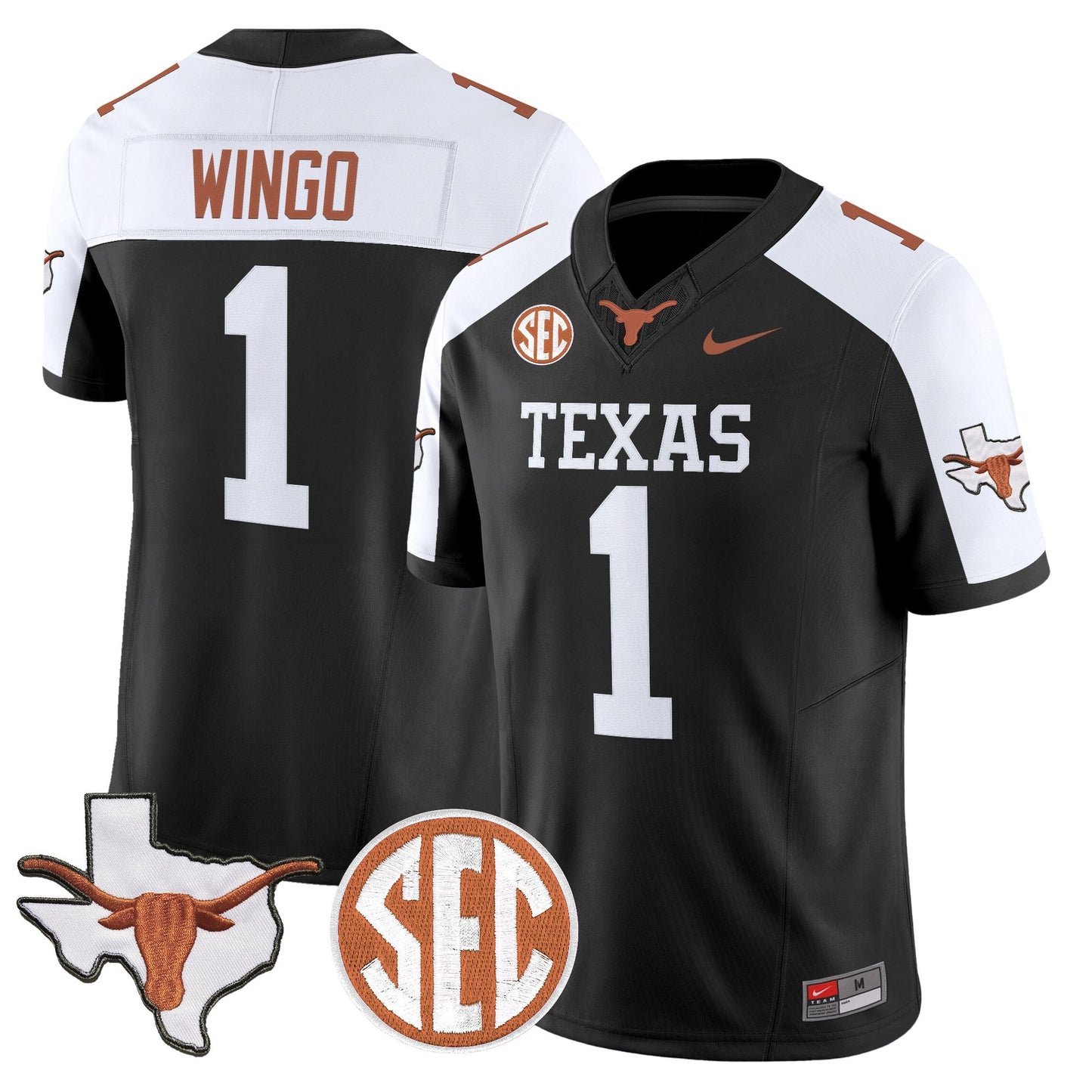 Texas Longhorns 2026 State Map & SEC Patch Vapor Limited Jersey - All Stitched