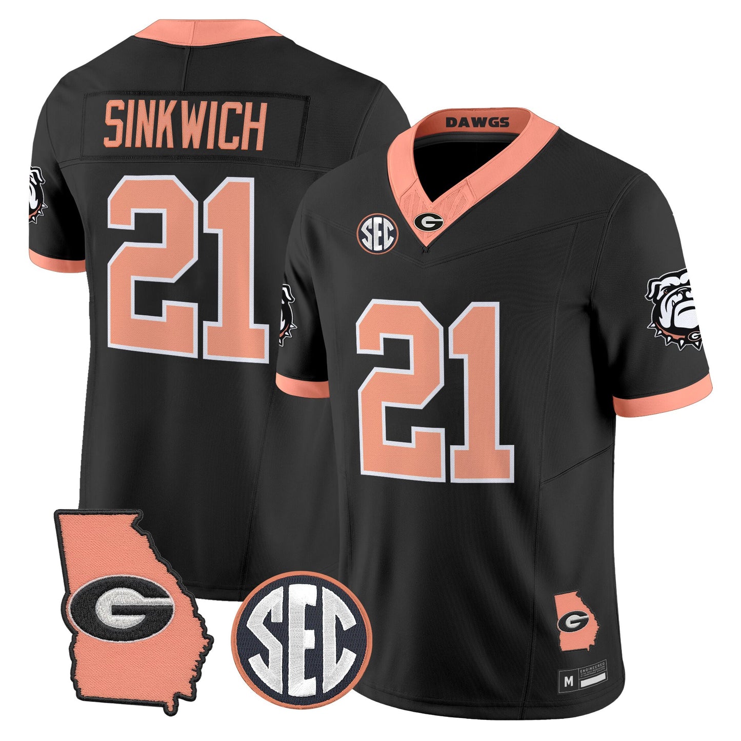 Men's Georgia Bulldogs The Big Peach Vapor Limited Jersey - Stitched