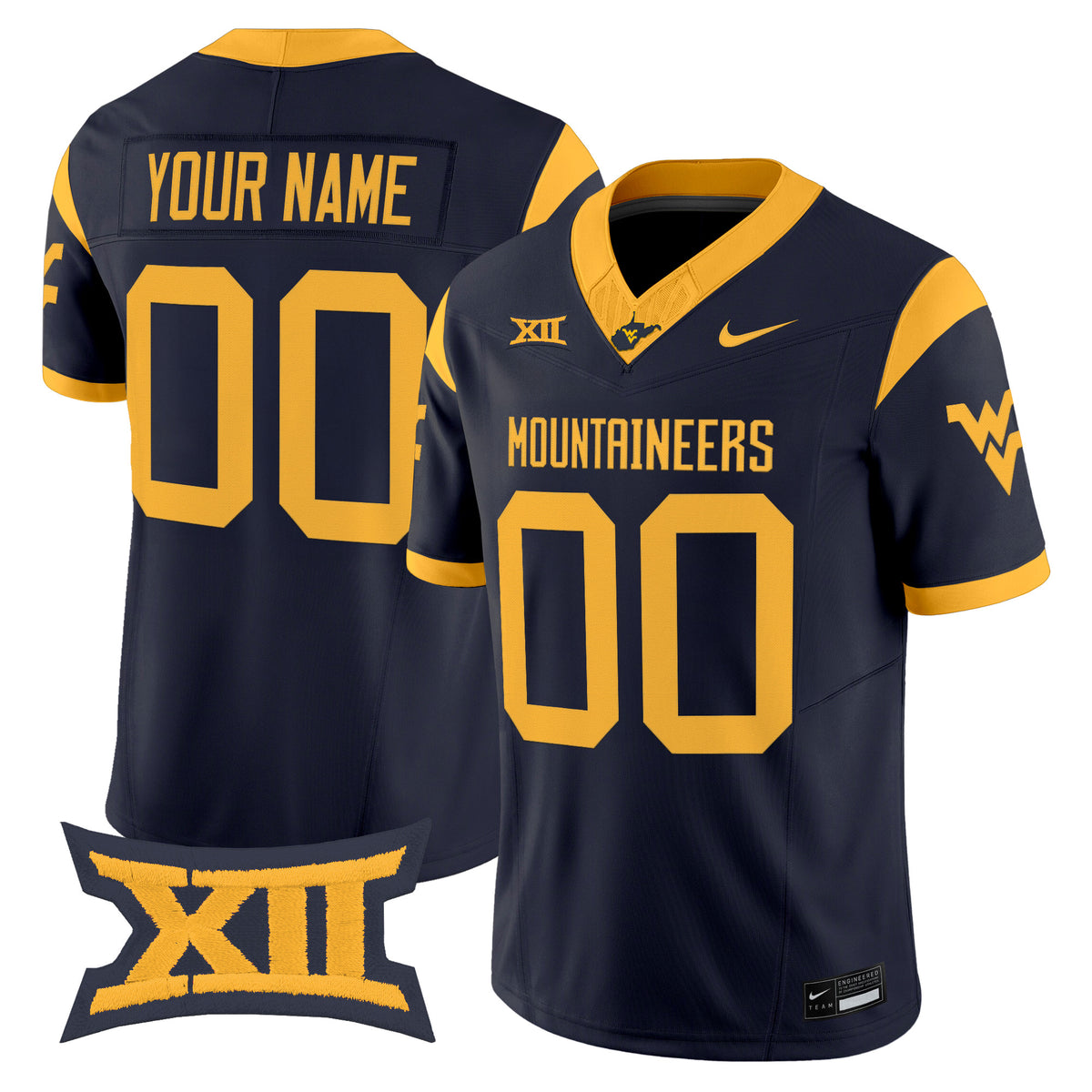 West Virginia Mountaineers 2026 Vapor Limited Custom Jersey - All Stitched