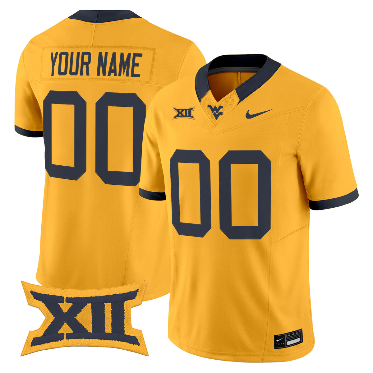 West Virginia Mountaineers 2026 Vapor Limited Custom Jersey - All Stitched