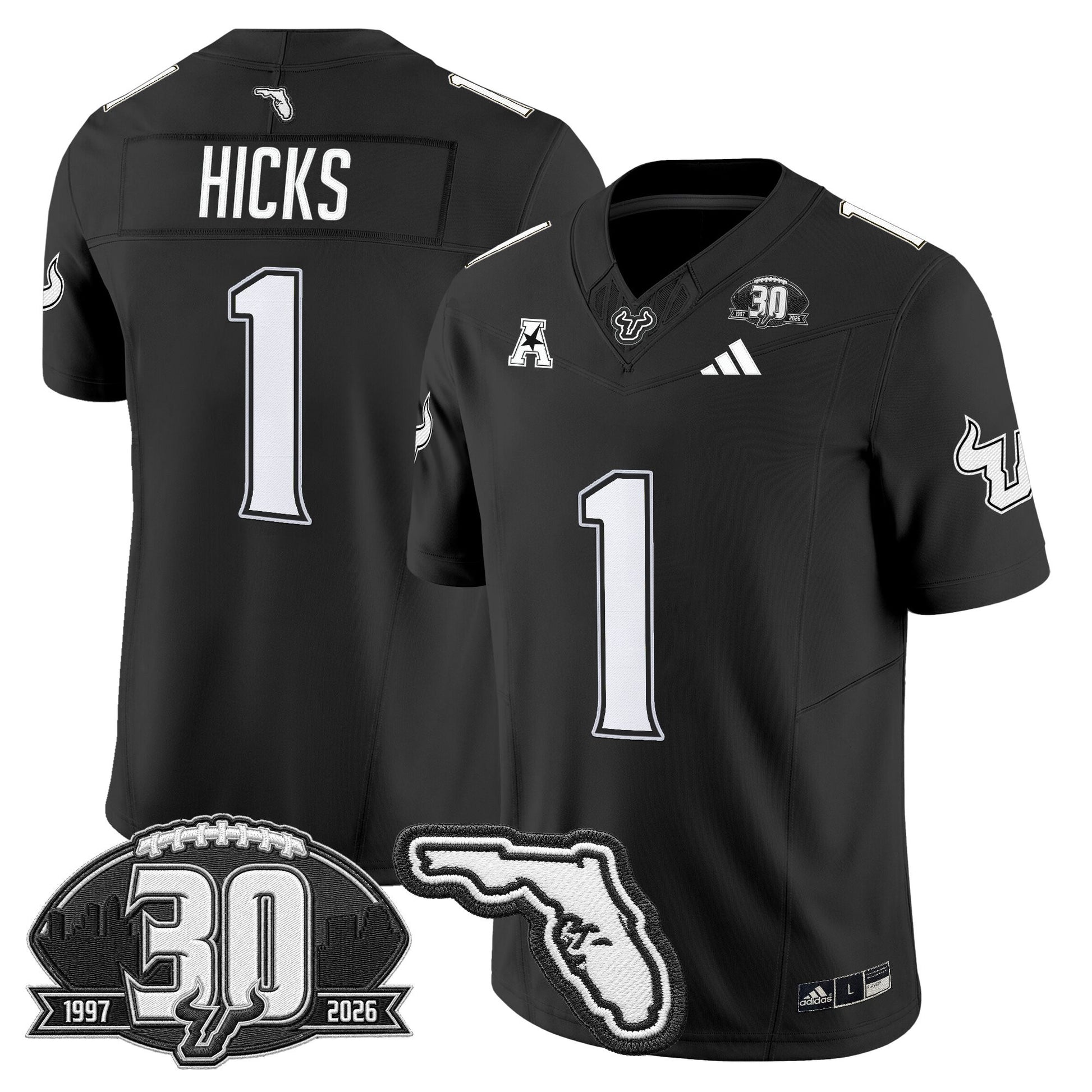 Men's South Florida Bulls 30th Anniversary Patch Vapor Limited Jersey - All Stitched