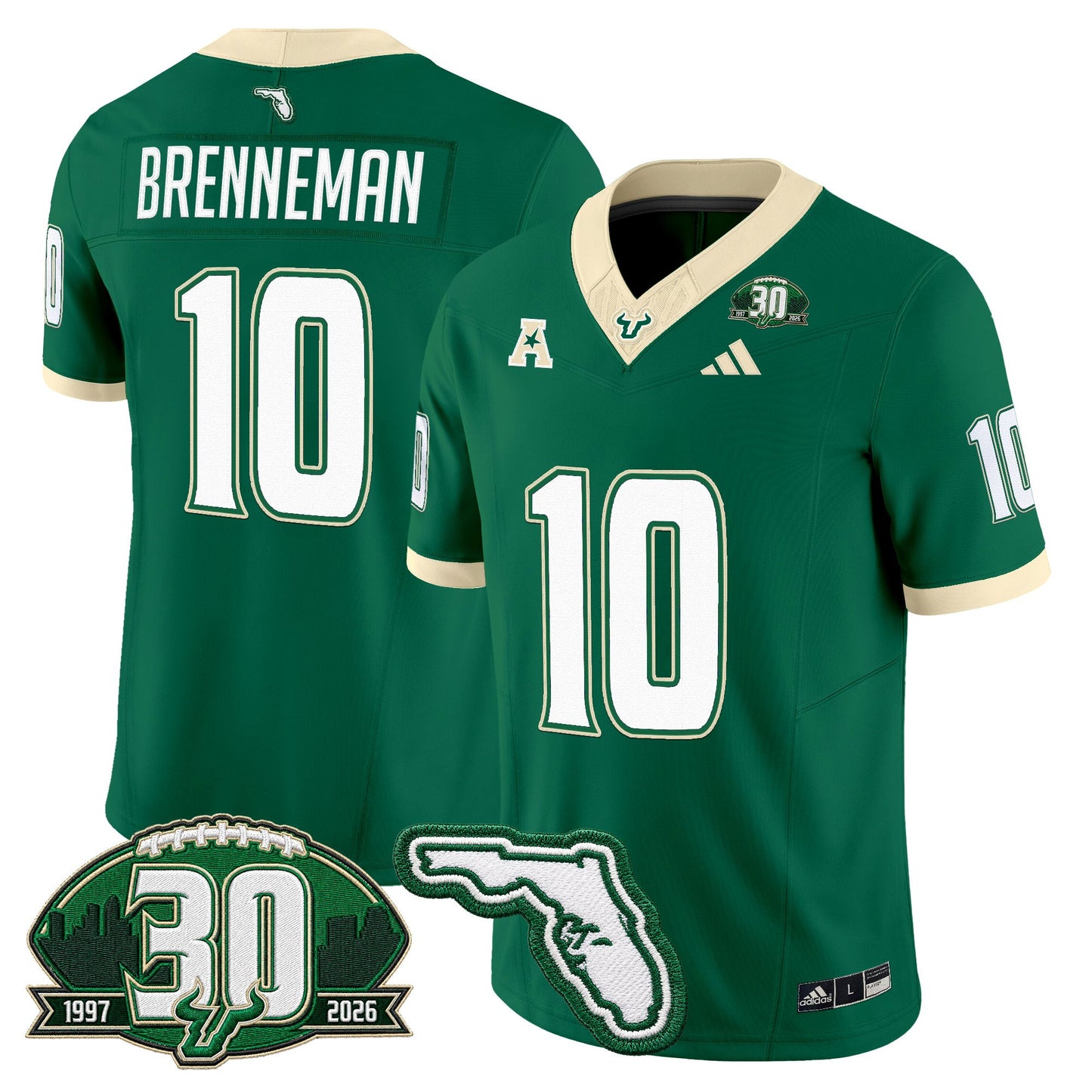 Men's South Florida Bulls 30th Anniversary Patch Vapor Limited Jersey - All Stitched