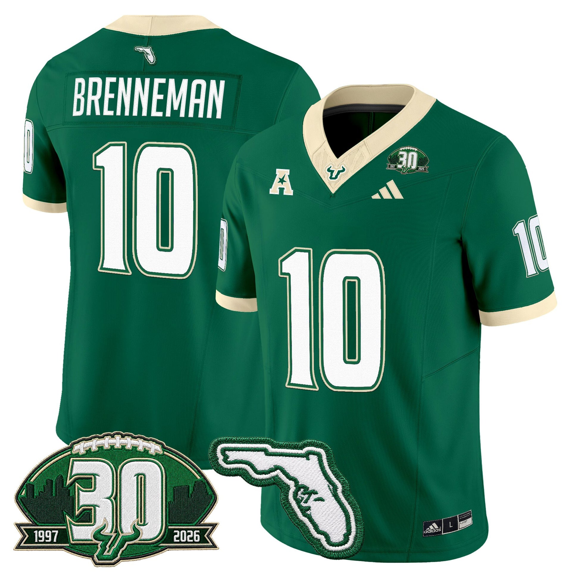 Men's South Florida Bulls 30th Anniversary Patch Vapor Limited Jersey - All Stitched