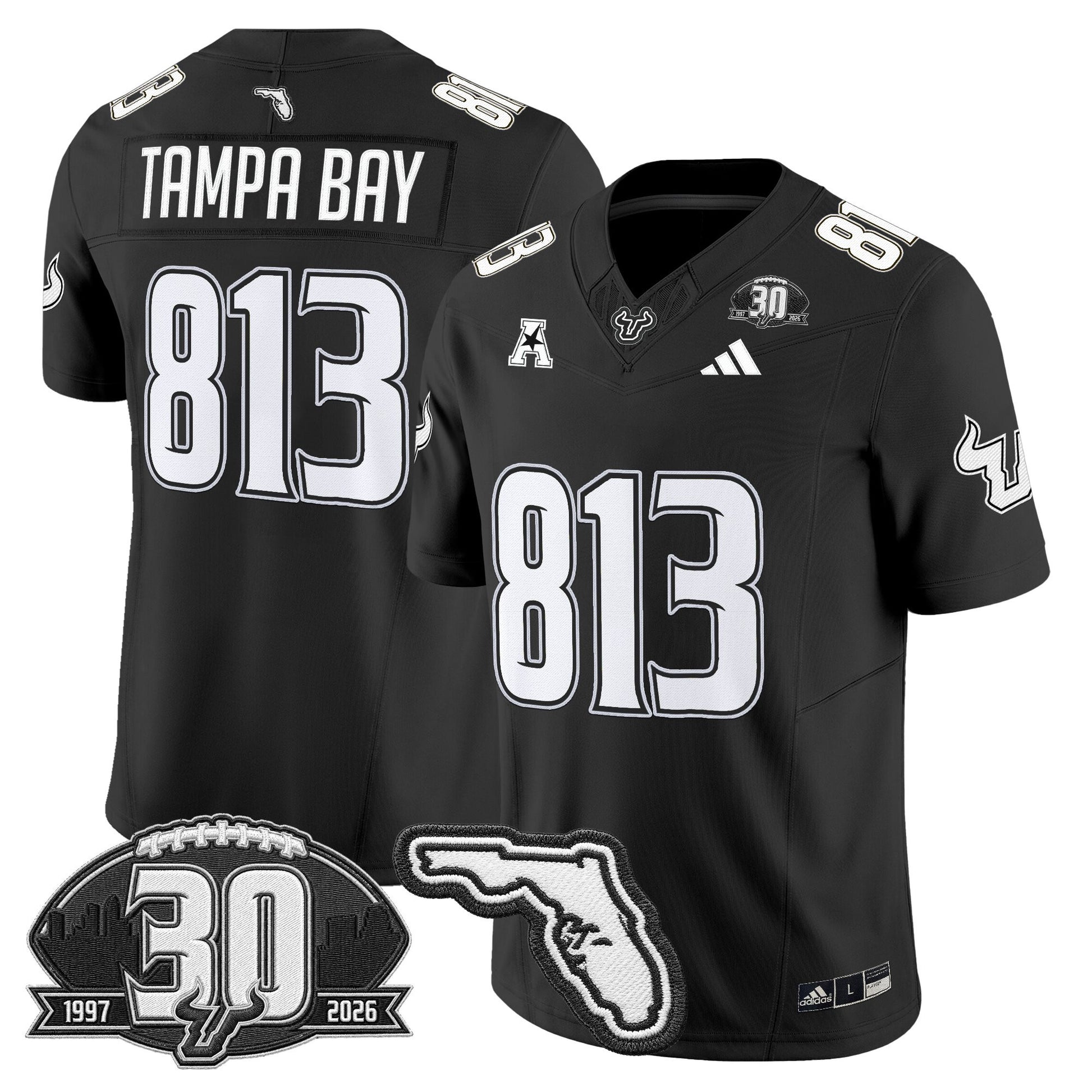 Men's South Florida Bulls 30th Anniversary Patch Vapor Limited Jersey - All Stitched
