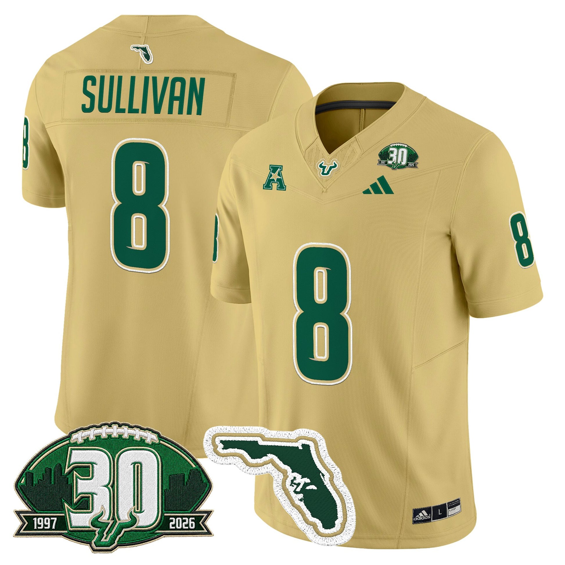 Men's South Florida Bulls 30th Anniversary Patch Vapor Limited Jersey - All Stitched