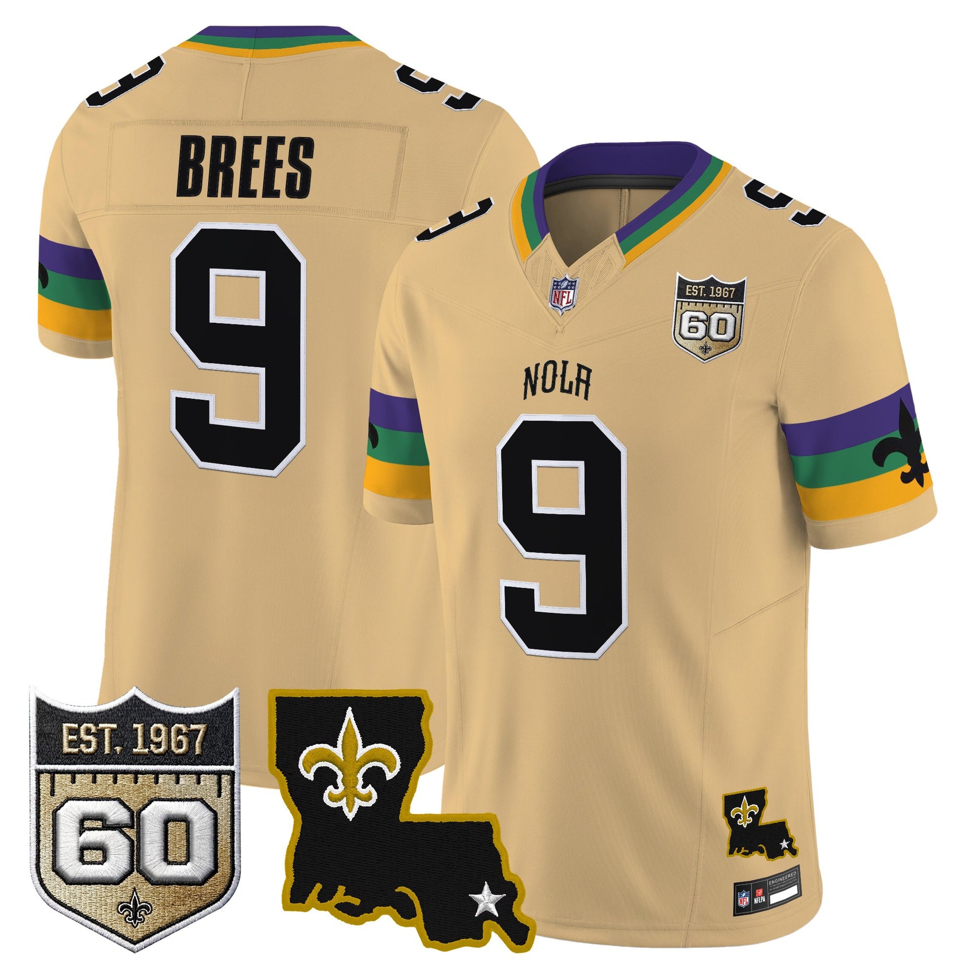 Men's Saints 2026 New Orleans City Vapor Limited Jersey - 60th Anniversary Patch - All Stitched