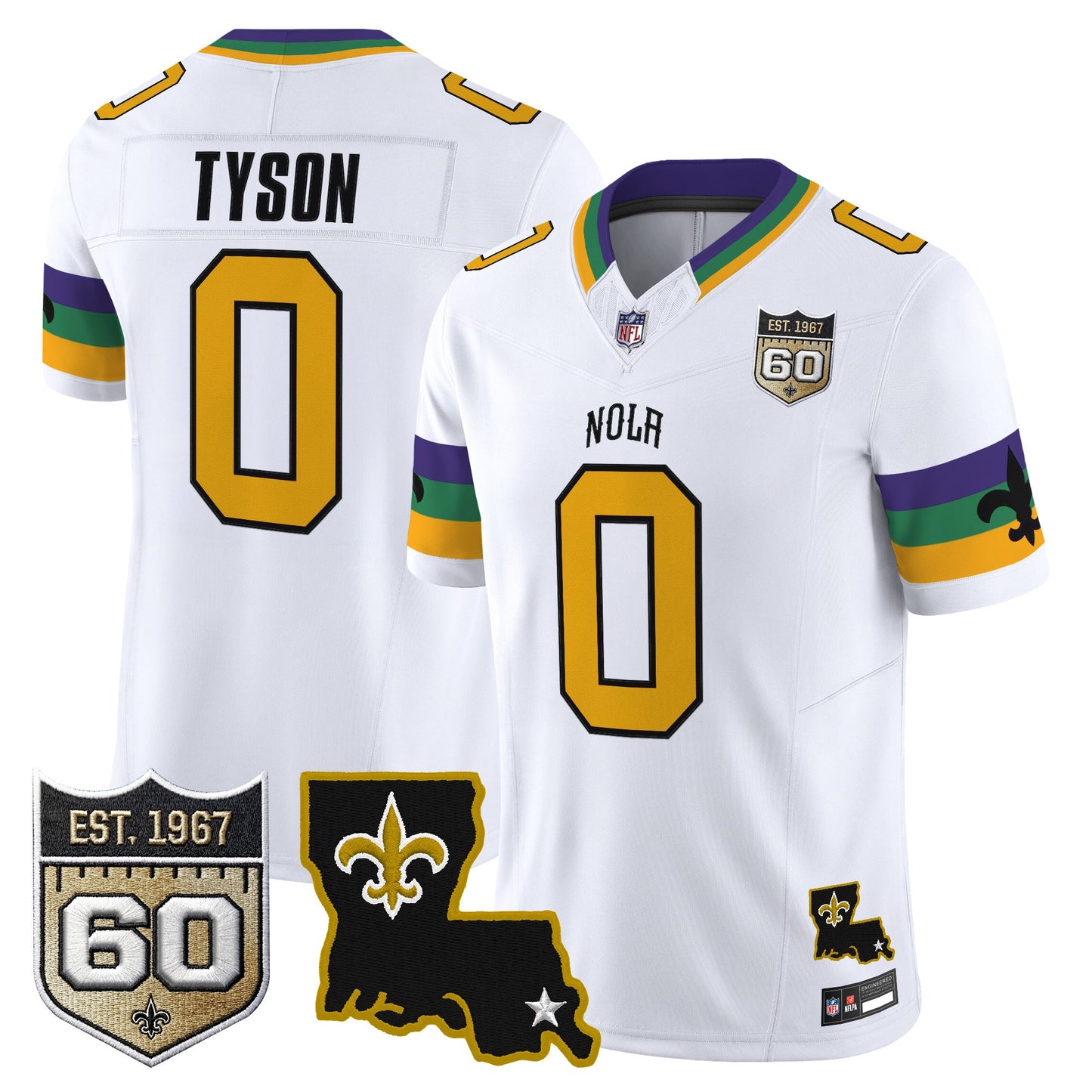 Men's Saints 2026 New Orleans City Vapor Limited Jersey - 60th Anniversary Patch - All Stitched
