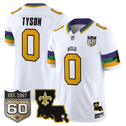 Men's Saints 2026 New Orleans City Vapor Limited Jersey - 60th Anniversary Patch - All Stitched