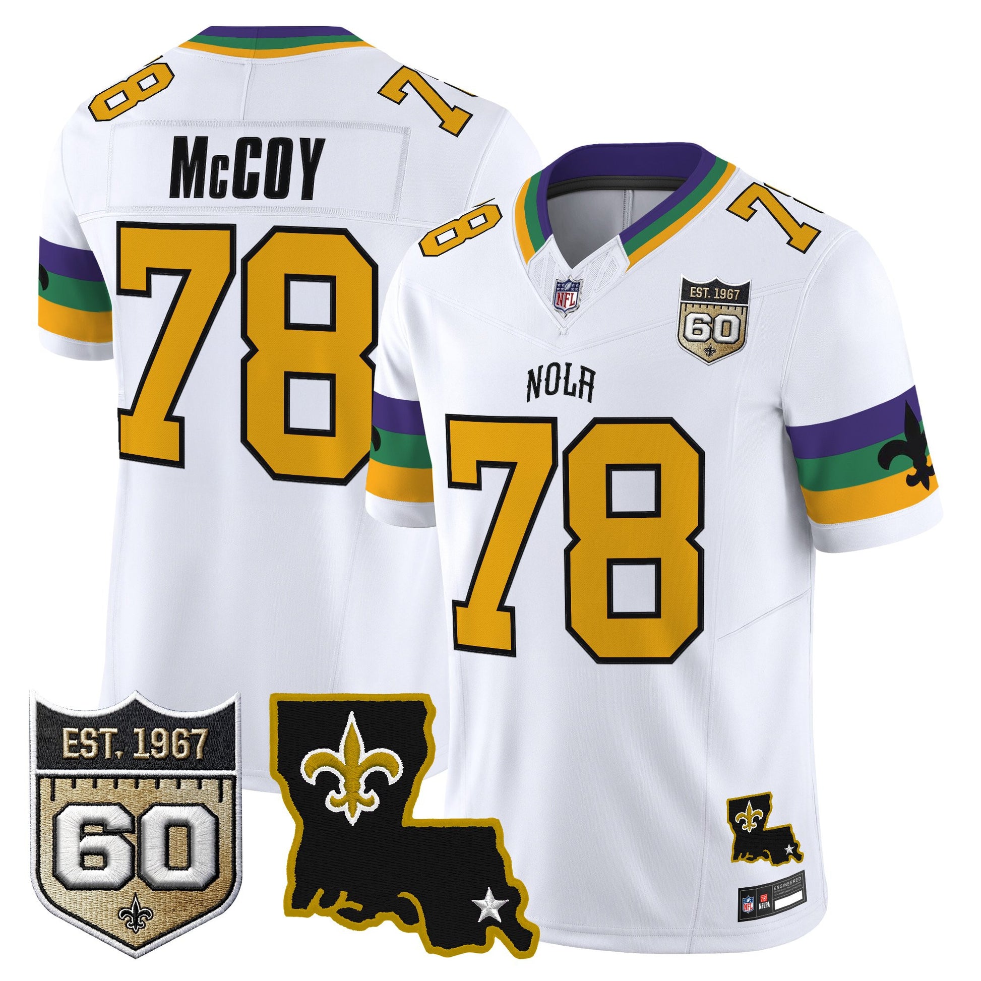 Men's Saints 2026 New Orleans City Vapor Limited Jersey - 60th Anniversary Patch - All Stitched