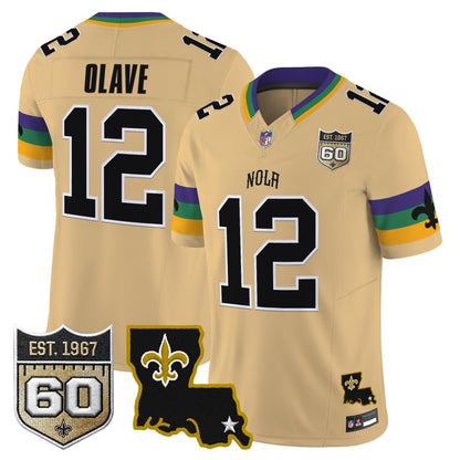 Men's Saints 2026 New Orleans City Vapor Limited Jersey - 60th Anniversary Patch - All Stitched