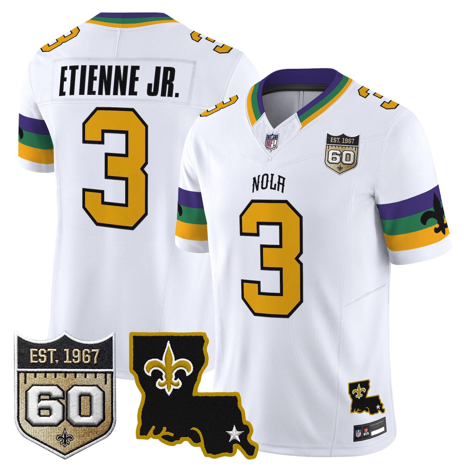 Men's Saints 2026 New Orleans City Vapor Limited Jersey - 60th Anniversary Patch - All Stitched