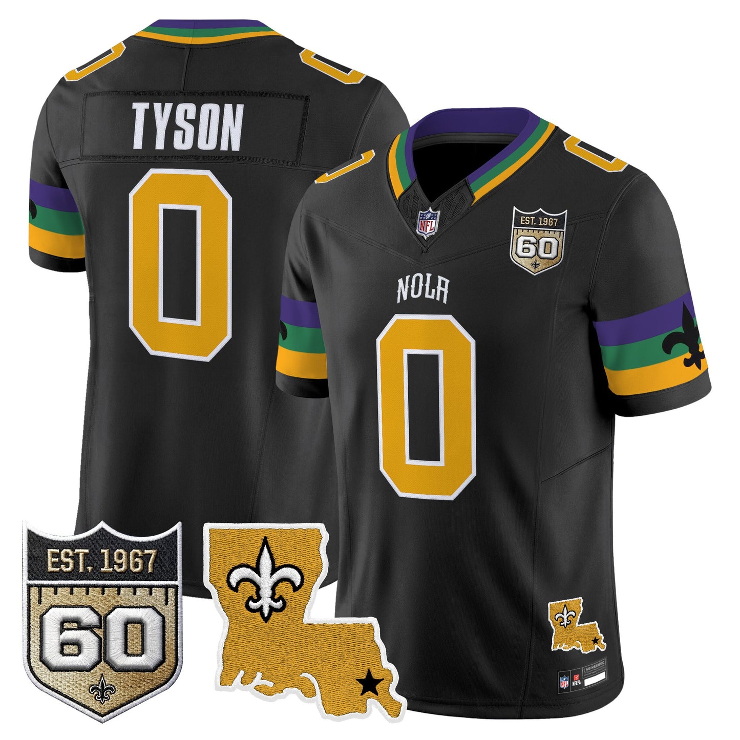 Men's Saints 2026 New Orleans City Vapor Limited Jersey - 60th Anniversary Patch - All Stitched