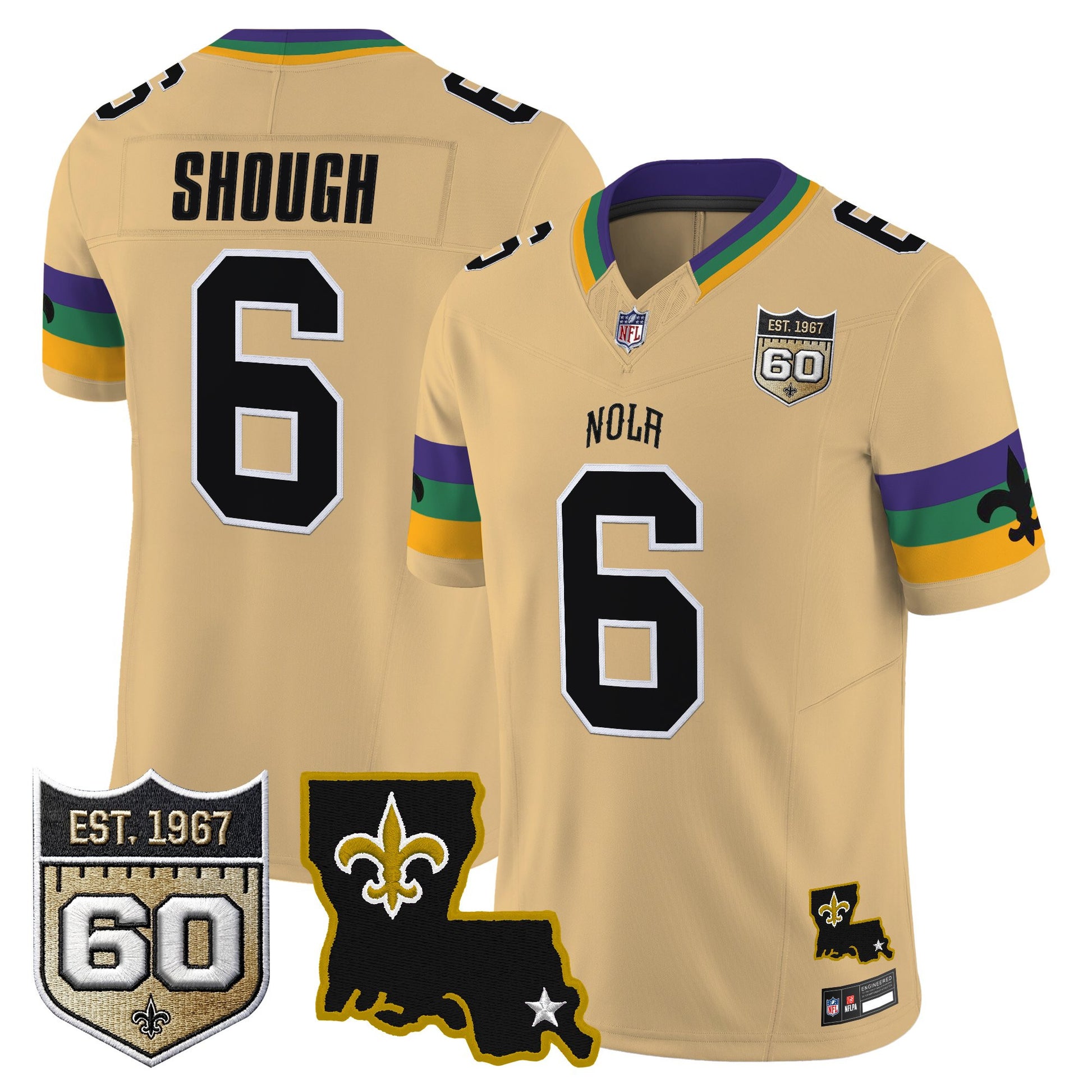 Men's Saints 2026 New Orleans City Vapor Limited Jersey - 60th Anniversary Patch - All Stitched