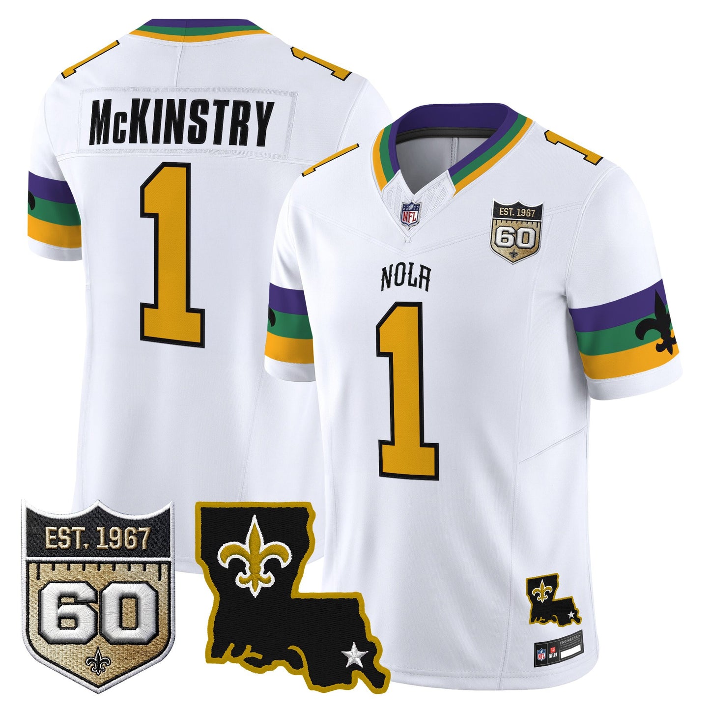 Men's Saints 2026 New Orleans City Vapor Limited Jersey - 60th Anniversary Patch - All Stitched