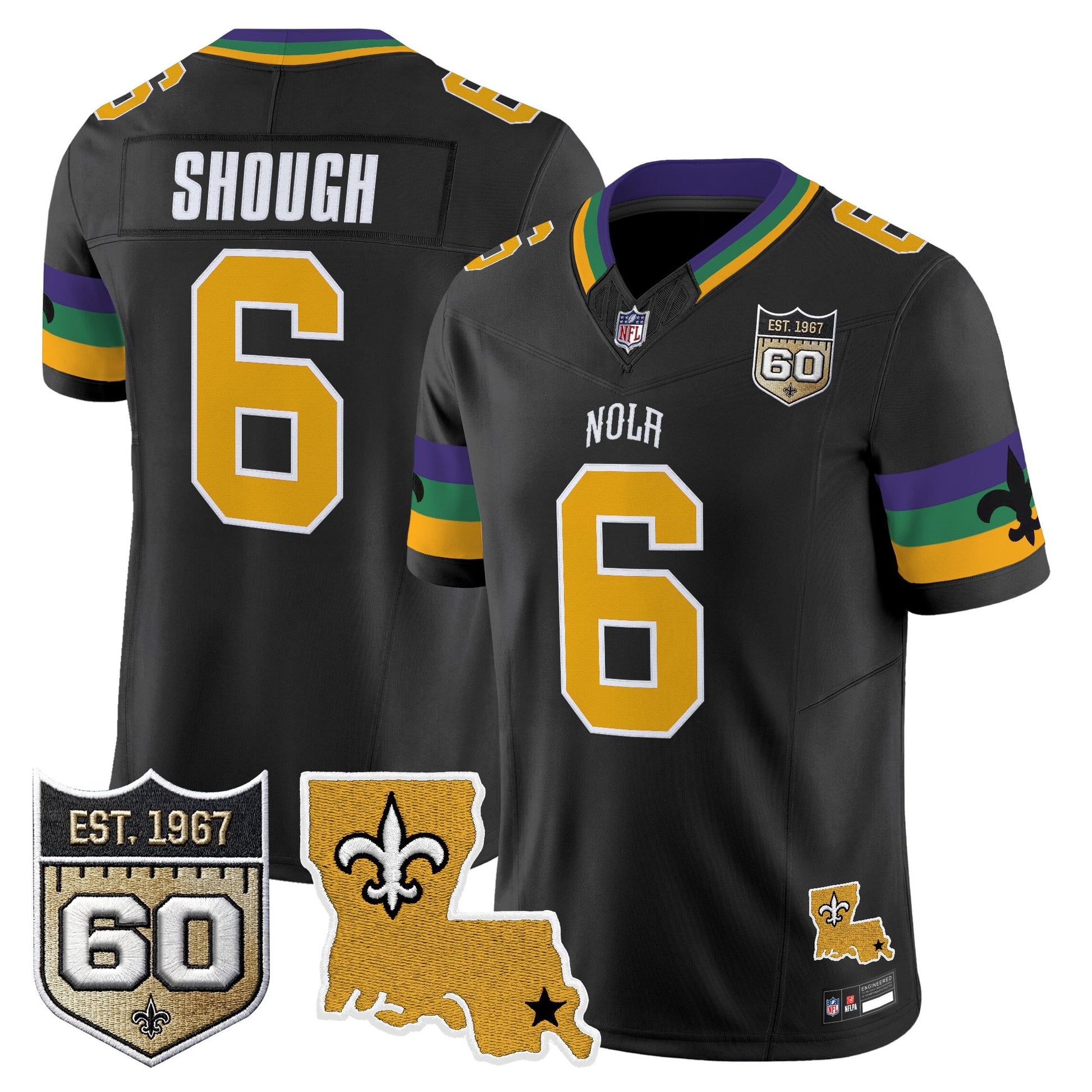 Men's Saints 2026 New Orleans City Vapor Limited Jersey - 60th Anniversary Patch - All Stitched