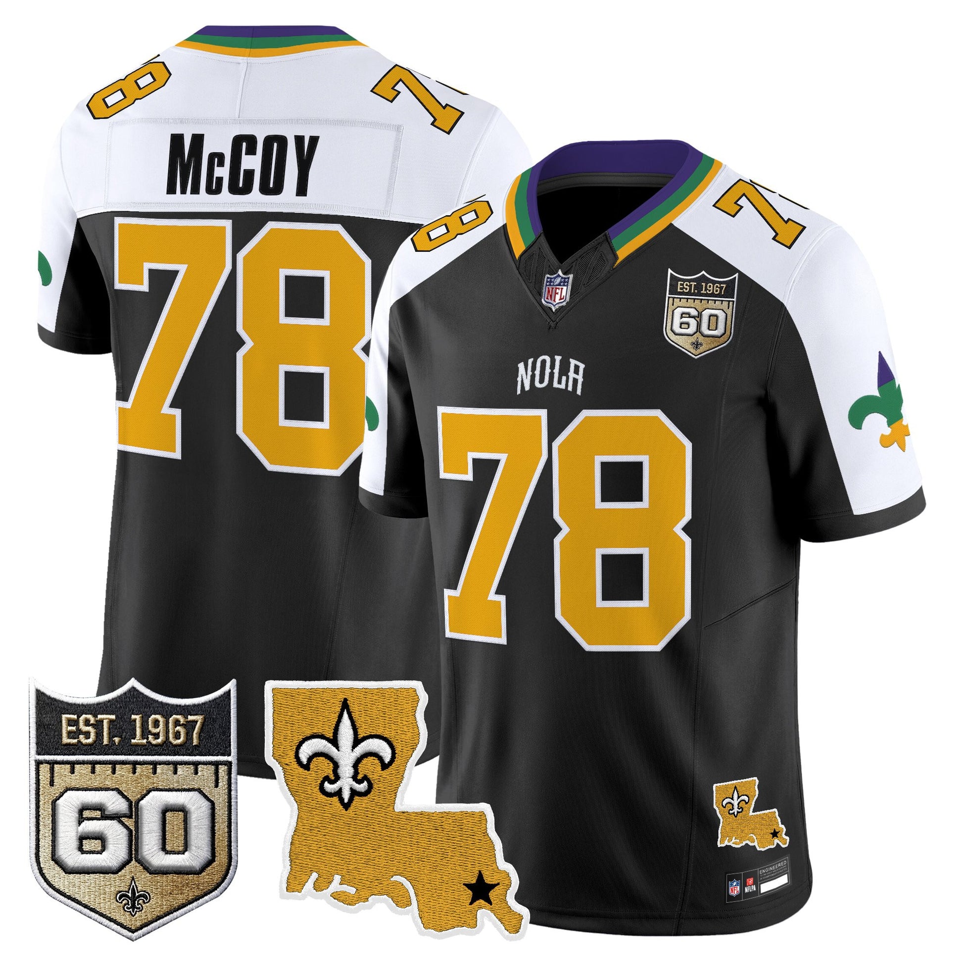 Men's Saints 2026 New Orleans City Vapor Limited Jersey - 60th Anniversary Patch - All Stitched