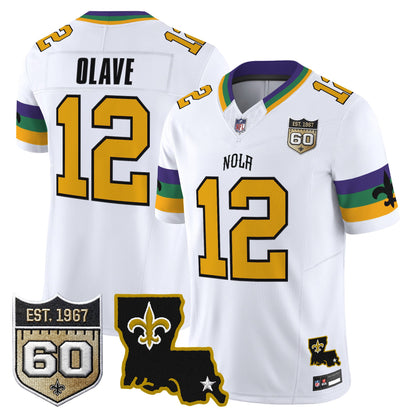 Men's Saints 2026 New Orleans City Vapor Limited Jersey - 60th Anniversary Patch - All Stitched
