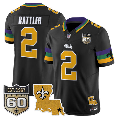 Men's Saints 2026 New Orleans City Vapor Limited Jersey - 60th Anniversary Patch - All Stitched