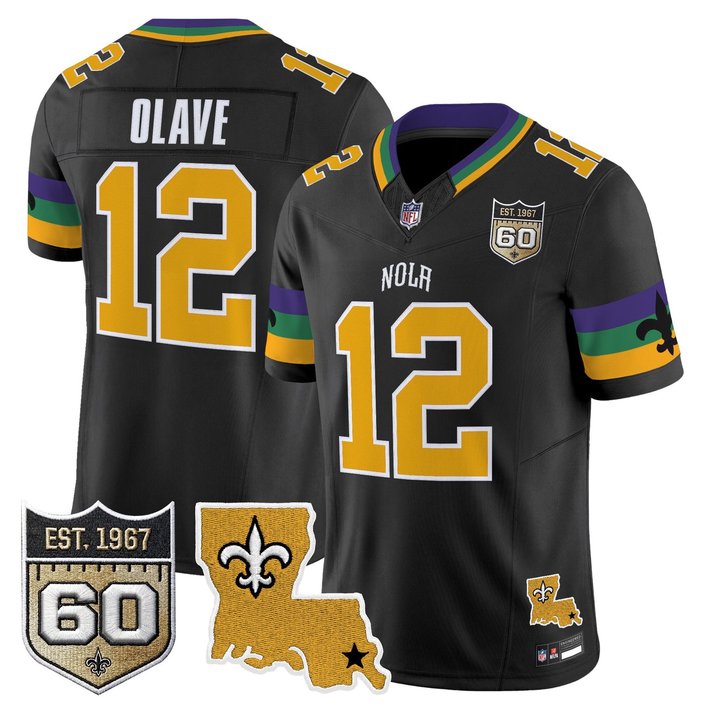 Men's Saints 2026 New Orleans City Vapor Limited Jersey - 60th Anniversary Patch - All Stitched