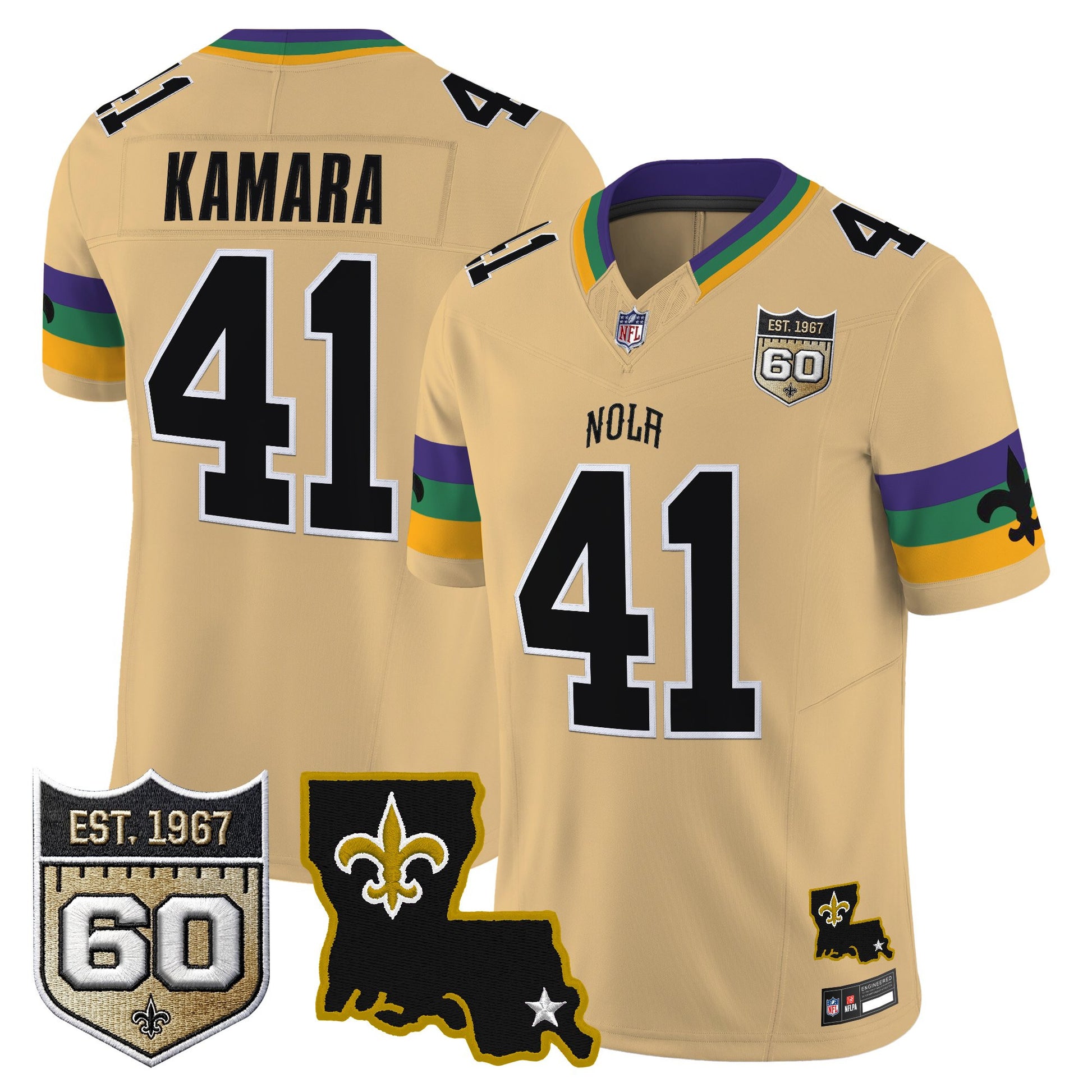 Men's Saints 2026 New Orleans City Vapor Limited Jersey - 60th Anniversary Patch - All Stitched