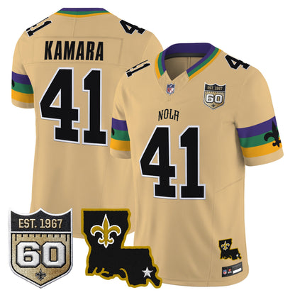 Men's Saints 2026 New Orleans City Vapor Limited Jersey - 60th Anniversary Patch - All Stitched