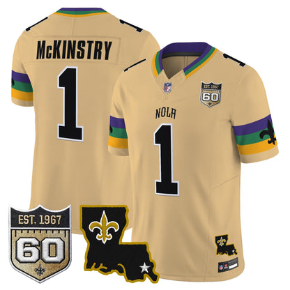 Men's Saints 2026 New Orleans City Vapor Limited Jersey - 60th Anniversary Patch - All Stitched