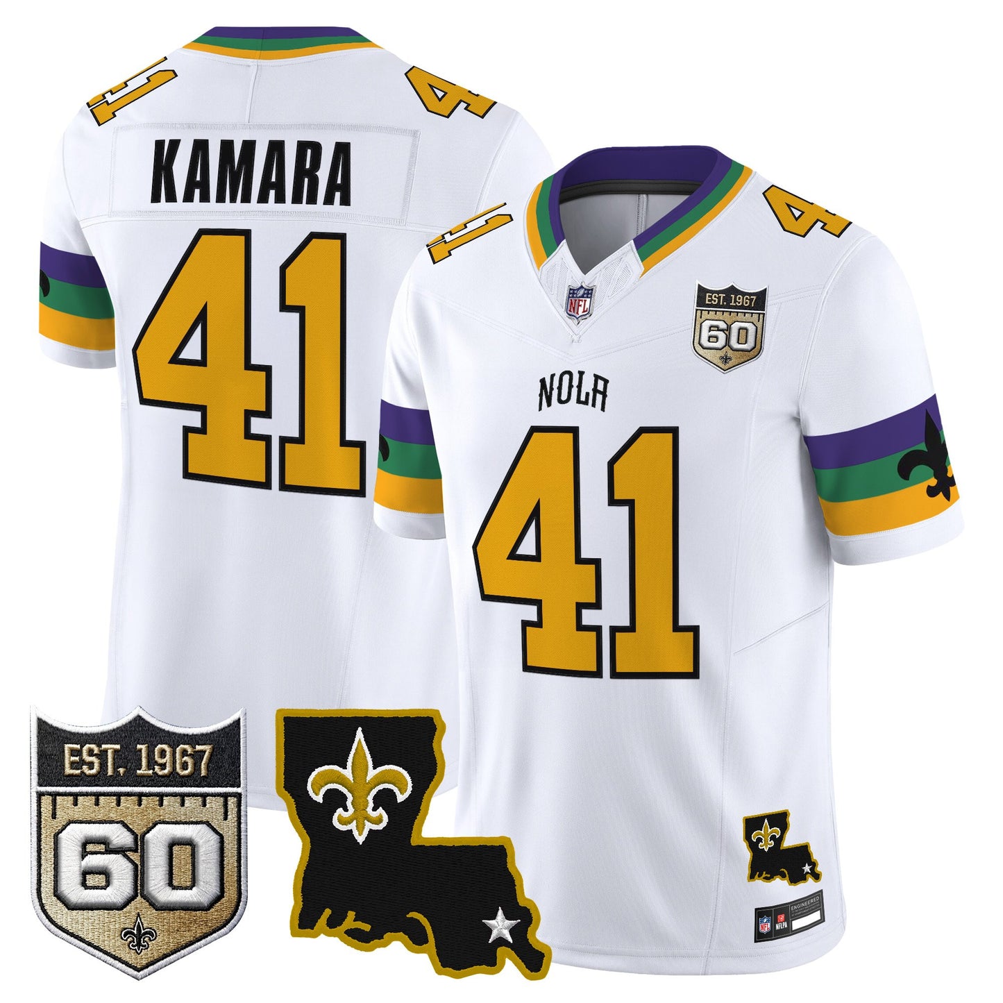 Men's Saints 2026 New Orleans City Vapor Limited Jersey - 60th Anniversary Patch - All Stitched