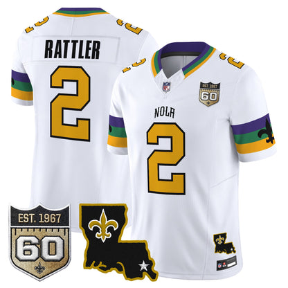 Men's Saints 2026 New Orleans City Vapor Limited Jersey - 60th Anniversary Patch - All Stitched