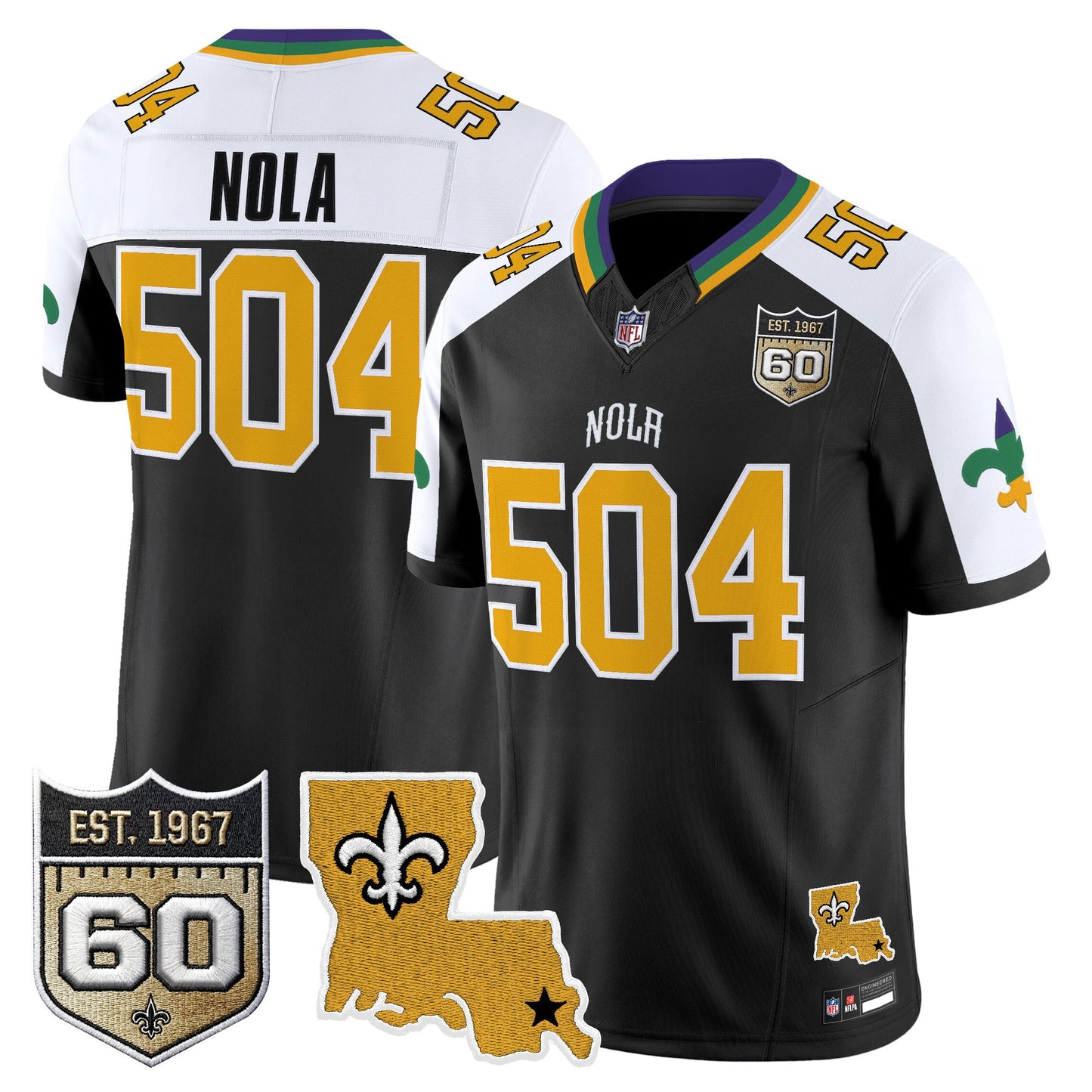 Men's Saints 2026 New Orleans City Vapor Limited Jersey - 60th Anniversary Patch - All Stitched