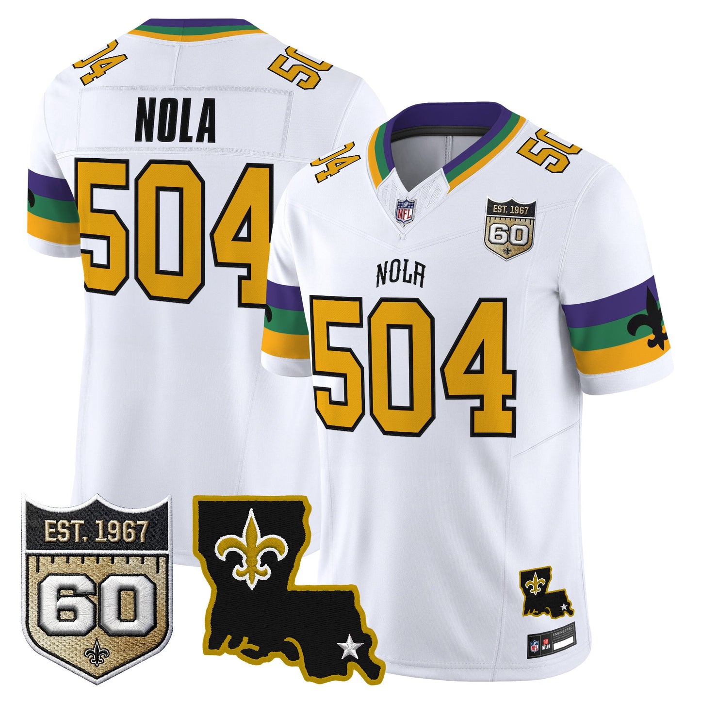 Men's Saints 2026 New Orleans City Vapor Limited Jersey - 60th Anniversary Patch - All Stitched