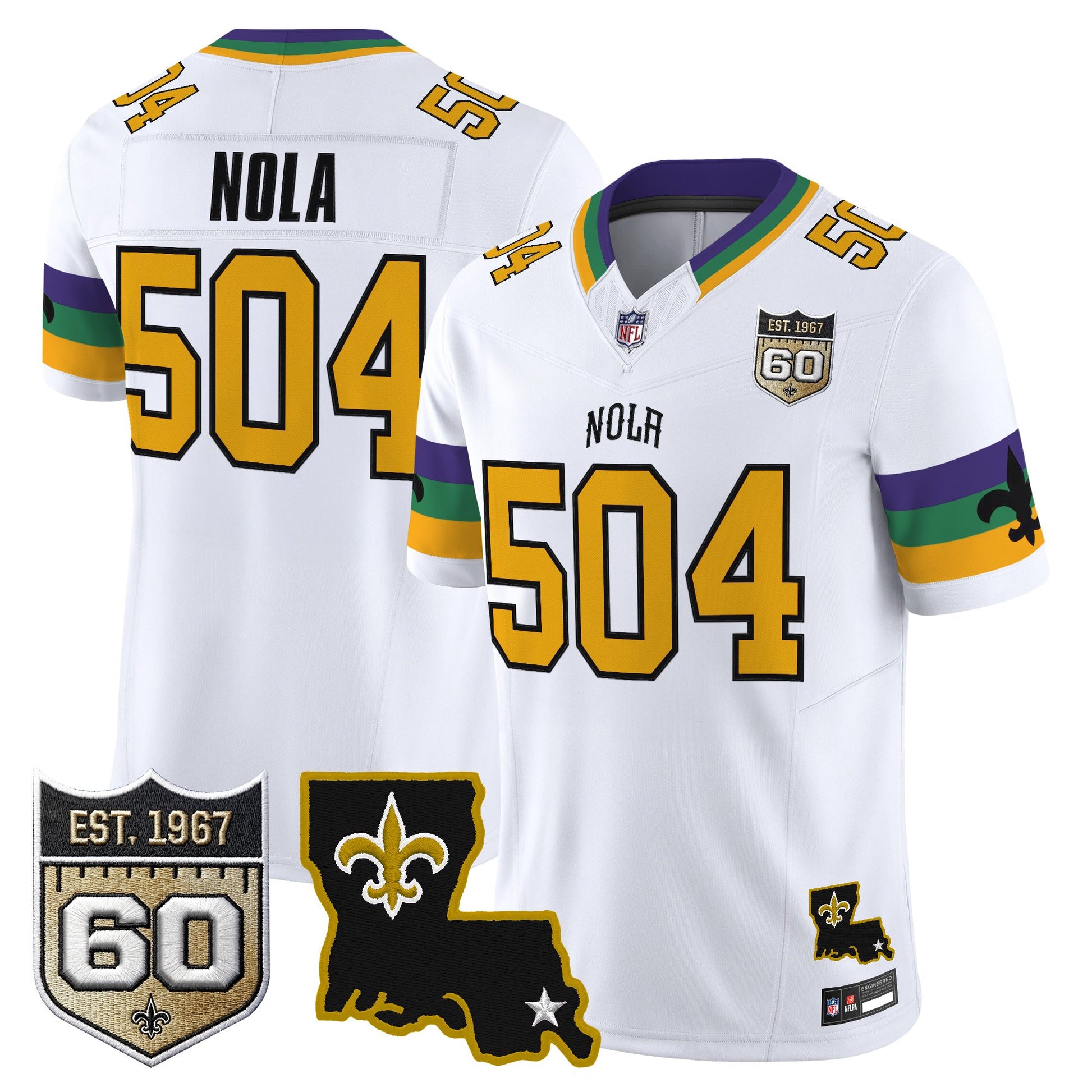 Men's Saints 2026 New Orleans City Vapor Limited Jersey - 60th Anniversary Patch - All Stitched