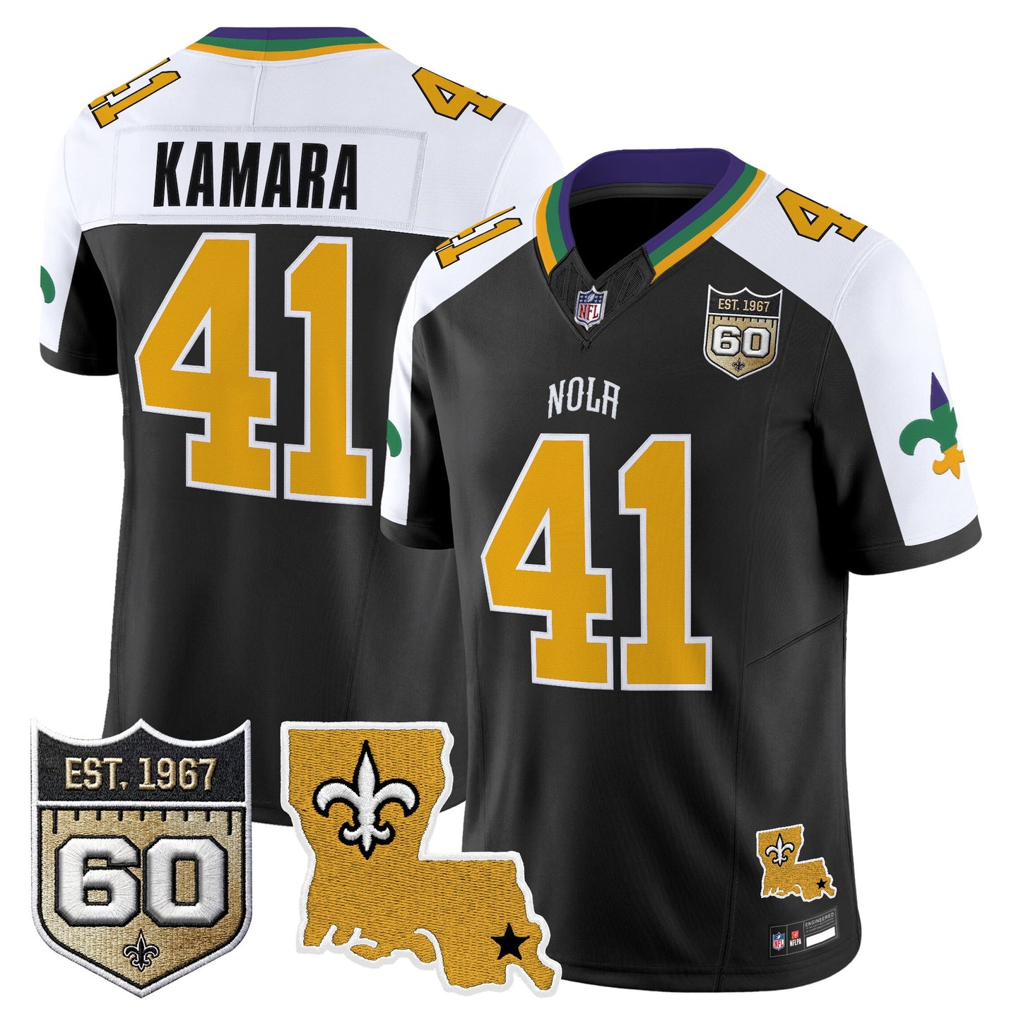 Men's Saints 2026 New Orleans City Vapor Limited Jersey - 60th Anniversary Patch - All Stitched
