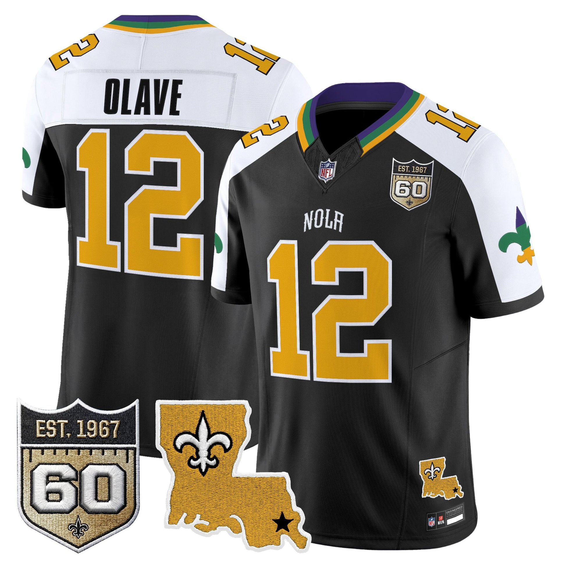 Men's Saints 2026 New Orleans City Vapor Limited Jersey - 60th Anniversary Patch - All Stitched