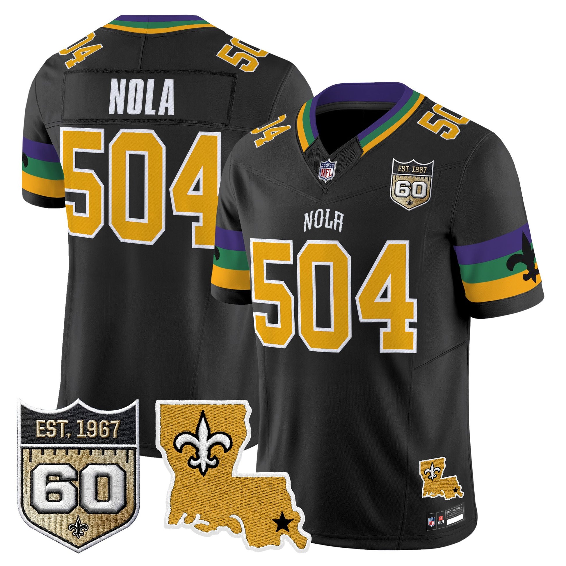 Men's Saints 2026 New Orleans City Vapor Limited Jersey - 60th Anniversary Patch - All Stitched