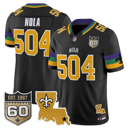 Men's Saints 2026 New Orleans City Vapor Limited Jersey - 60th Anniversary Patch - All Stitched