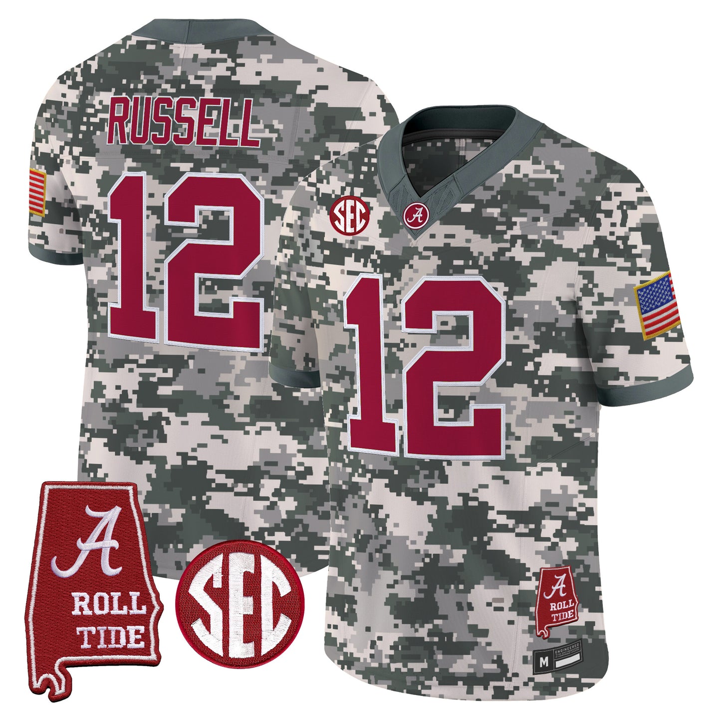 Alabama Crimson Tide Camouflage Edition 2026 Vapor Limited Jersey - Alabama Map -  Stitched