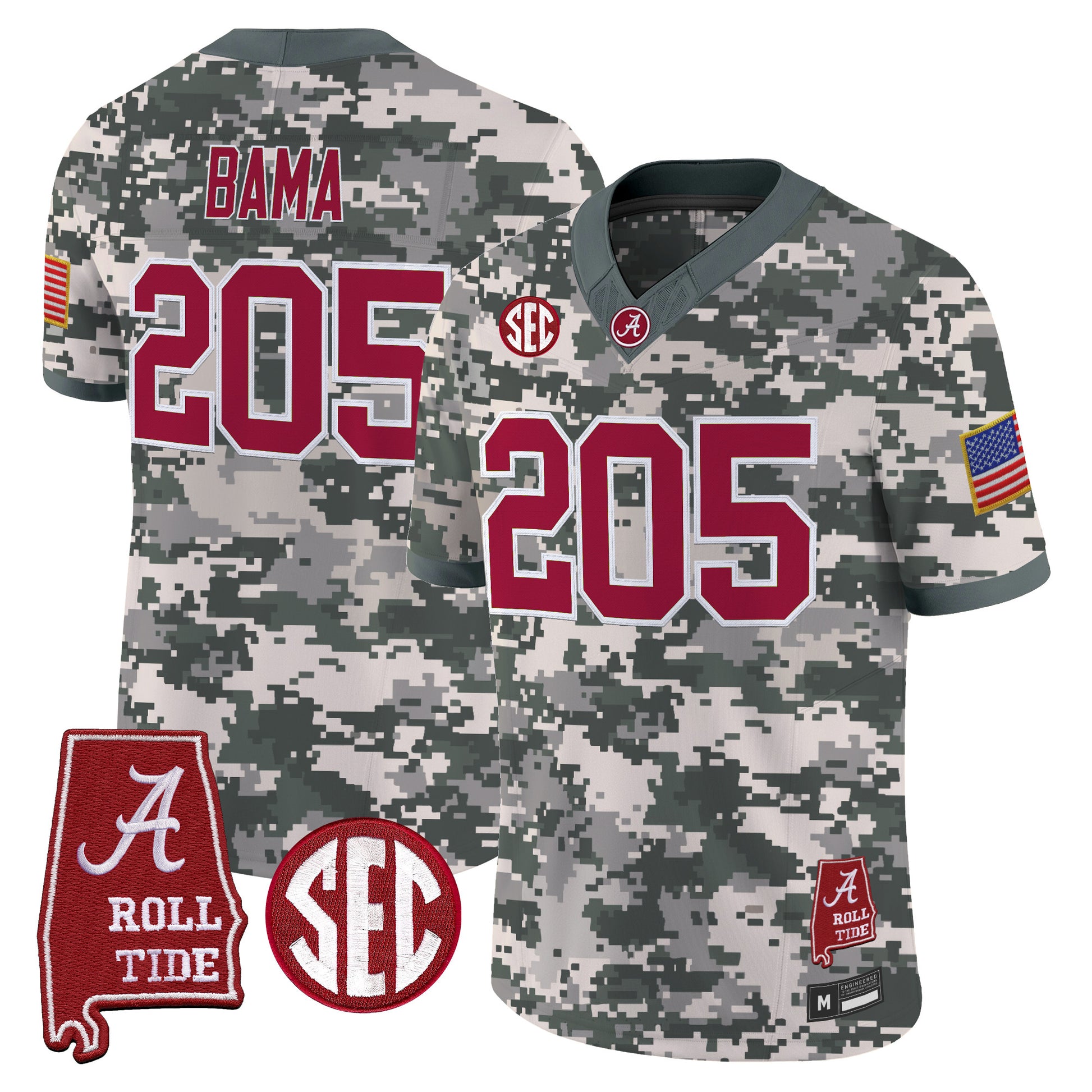 Alabama Crimson Tide Camouflage Edition 2026 Vapor Limited Jersey - Alabama Map -  Stitched