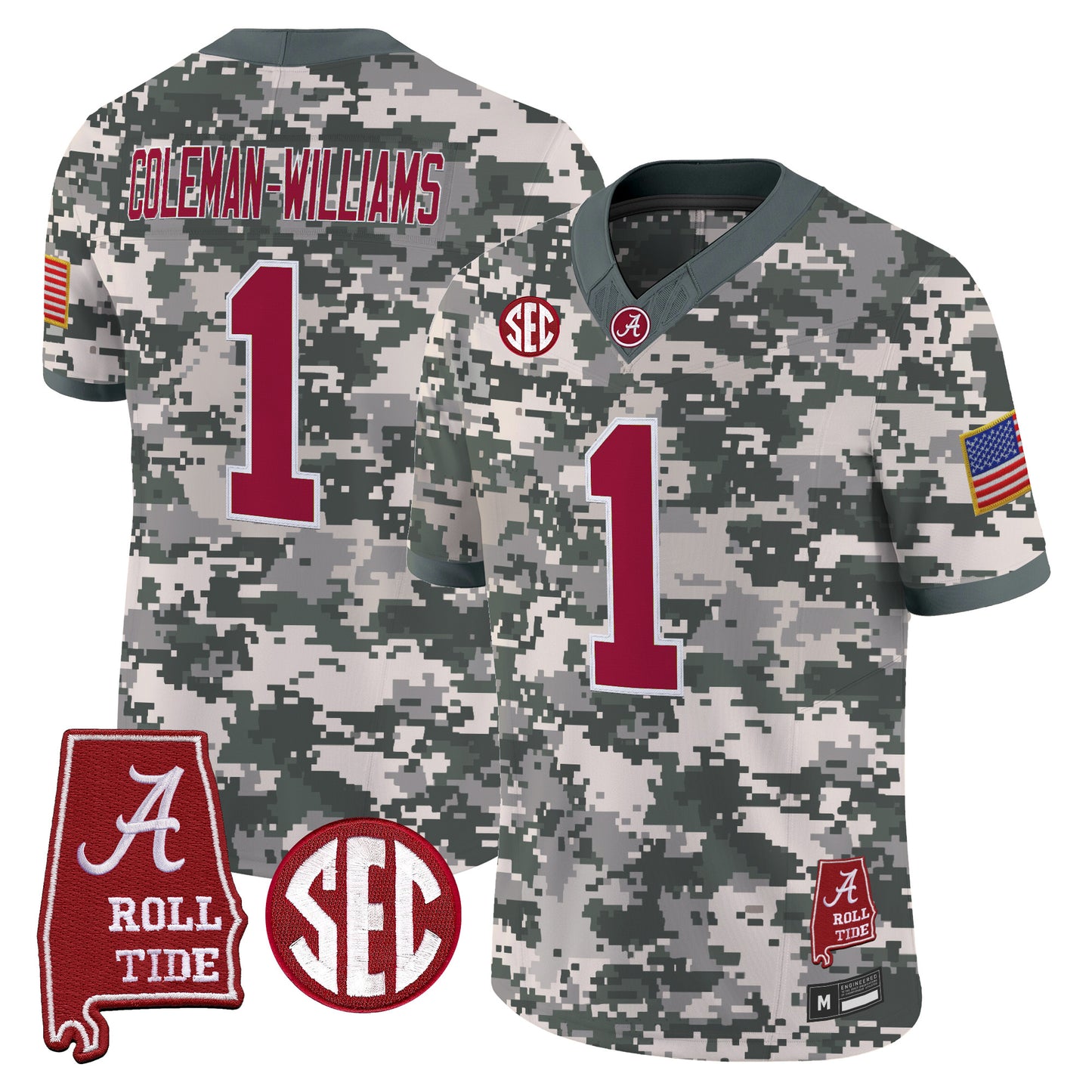 Alabama Crimson Tide Camouflage Edition 2026 Vapor Limited Jersey - Alabama Map -  Stitched
