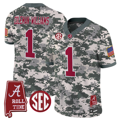 Alabama Crimson Tide Camouflage Edition 2026 Vapor Limited Jersey - Alabama Map -  Stitched