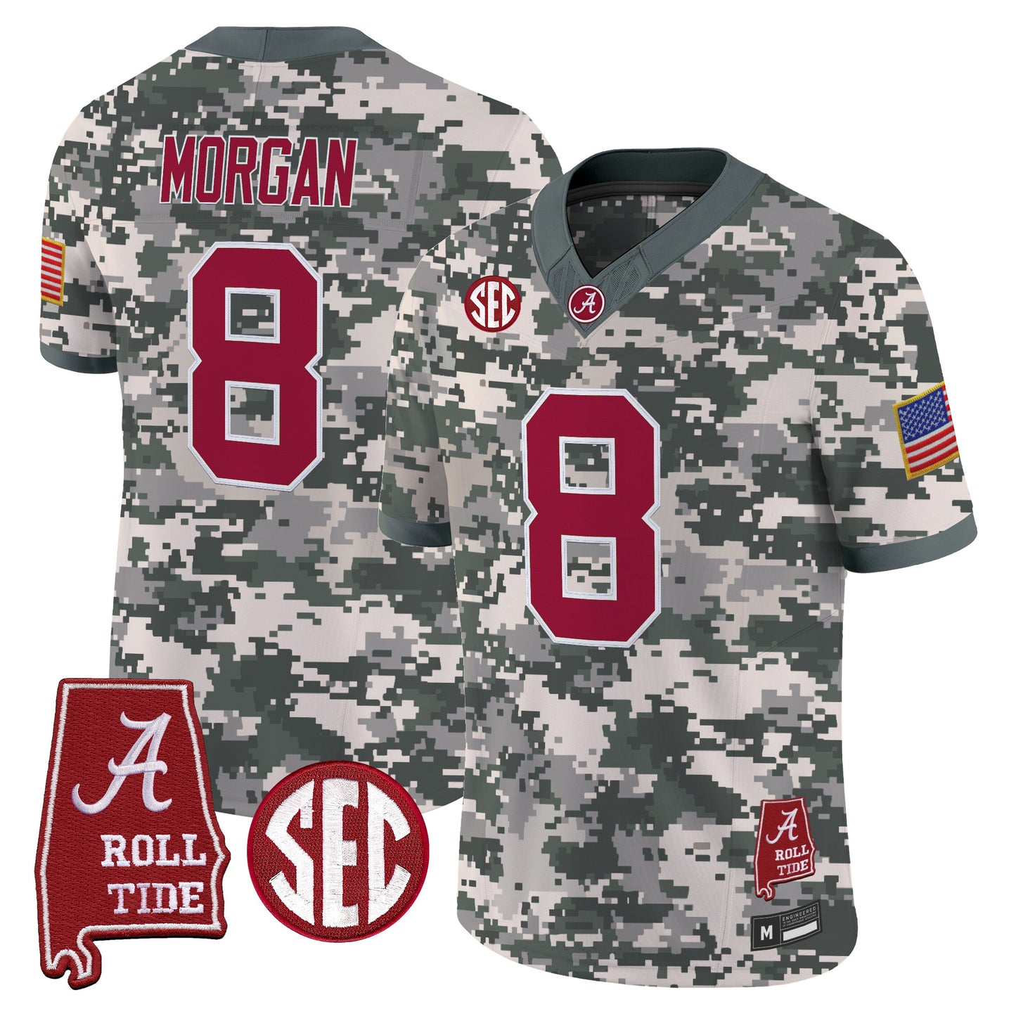 Alabama Crimson Tide Camouflage Edition 2026 Vapor Limited Jersey - Alabama Map -  Stitched