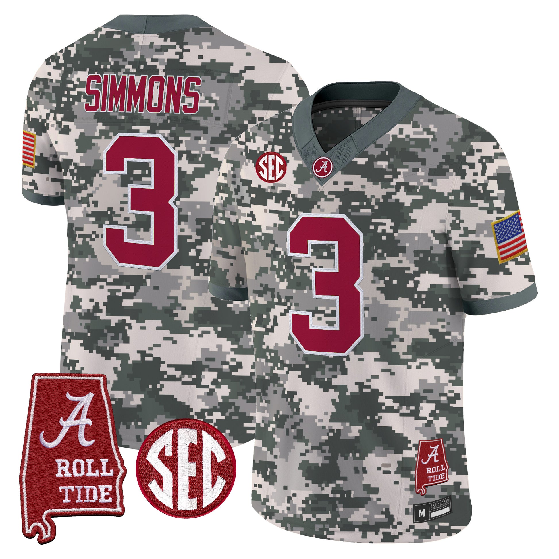 Alabama Crimson Tide Camouflage Edition 2026 Vapor Limited Jersey - Alabama Map -  Stitched