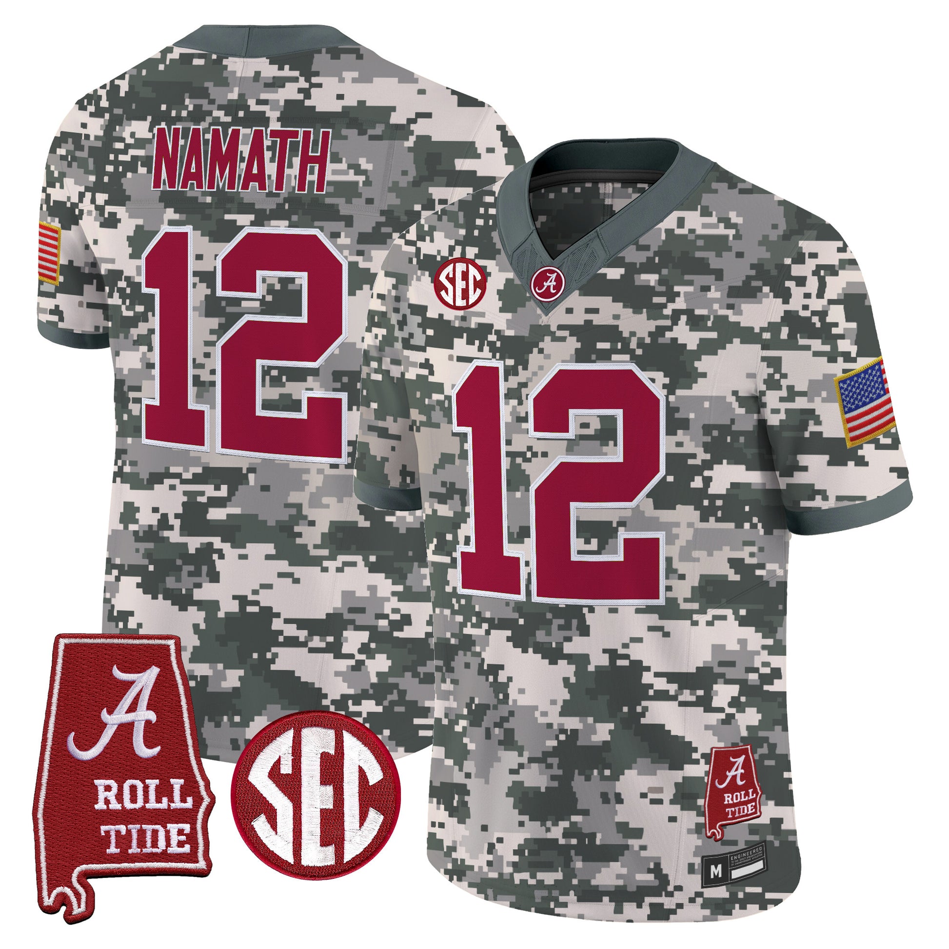 Alabama Crimson Tide Camouflage Edition 2026 Vapor Limited Jersey - Alabama Map -  Stitched
